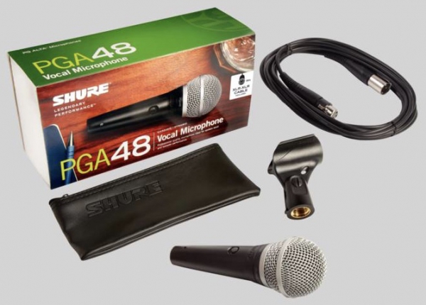 Shure PGA48-XLR  - inkl. XLR-Kabel, Klemme und Tasche